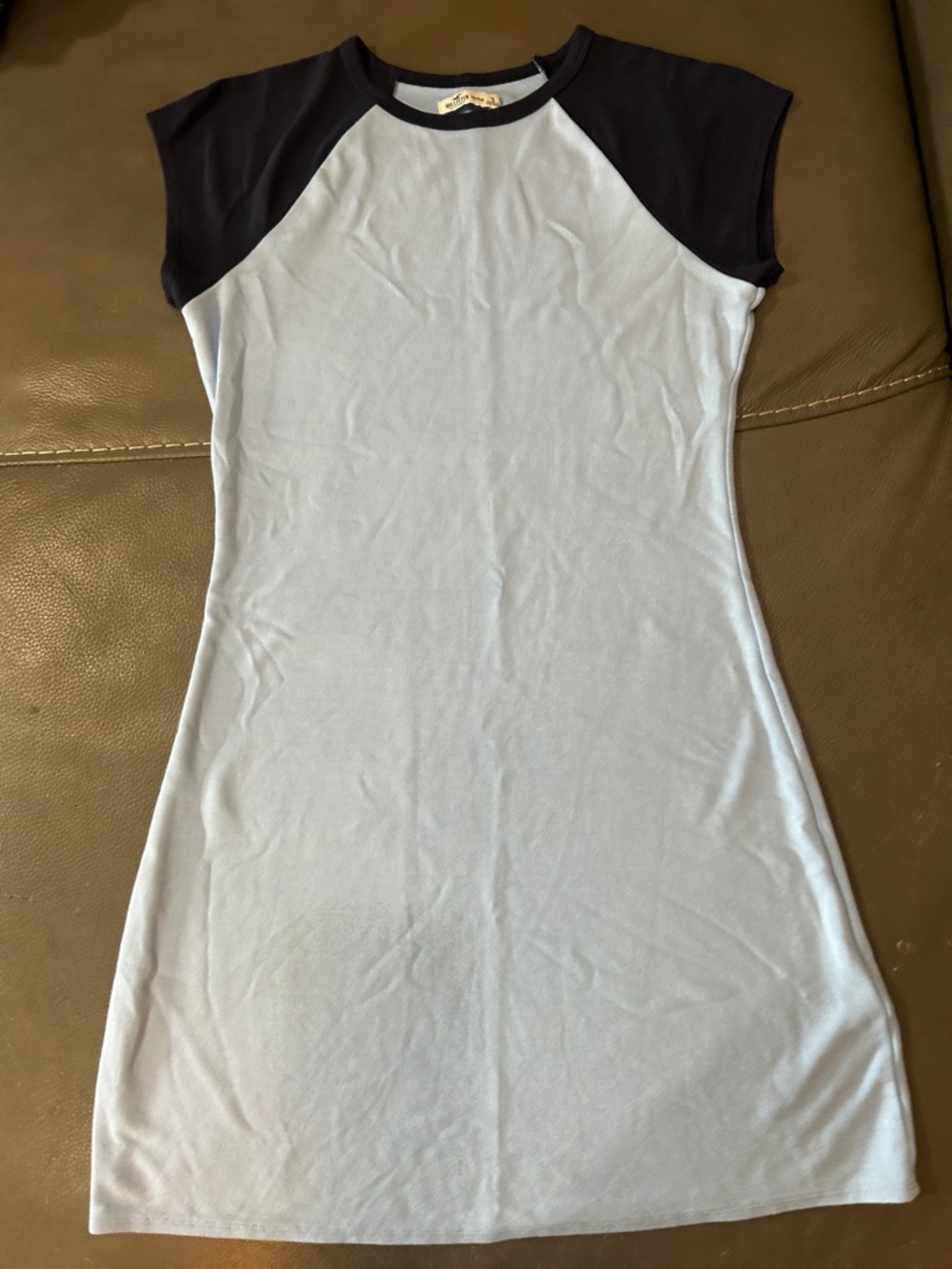Hollister Light Blue and Navy Raglan Shift Dress size S